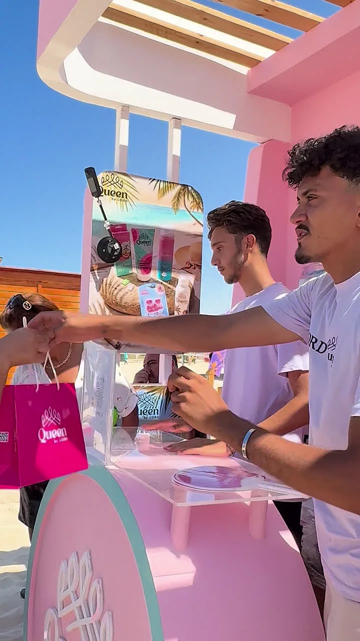 Hands on the product at the activation table